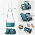 Tok CASEME Samsung Galaxy Z Fold6 5G, RFID Leather Wallet, vállpánttal, zöld