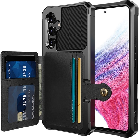 Tok Samsung Galaxy A54 5G, Card Holder Kickstand, fekete