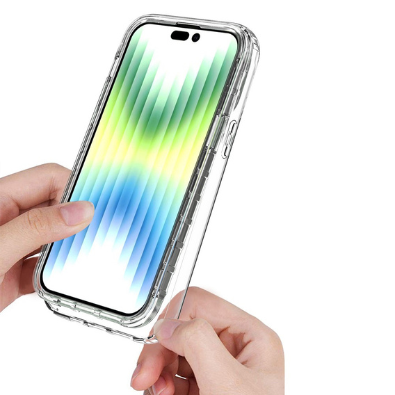 Tok iPhone 14 Pro készülékhez, Shockproof, fóliával, átlátszó