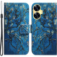 Pattintható tok a Realme C55, Wallet, Cherry blossom, kék