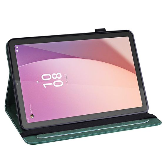 Pattintható tok Lenovo Tab M9, flower, zöld
