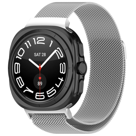Milánói karkötő pánt a Samsung Galaxy Watch Ultra 47mm (2025 / 2024), Ezüst