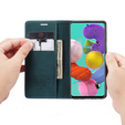 CASEME tok Samsung Galaxy A51, Leather Wallet Case, zöld