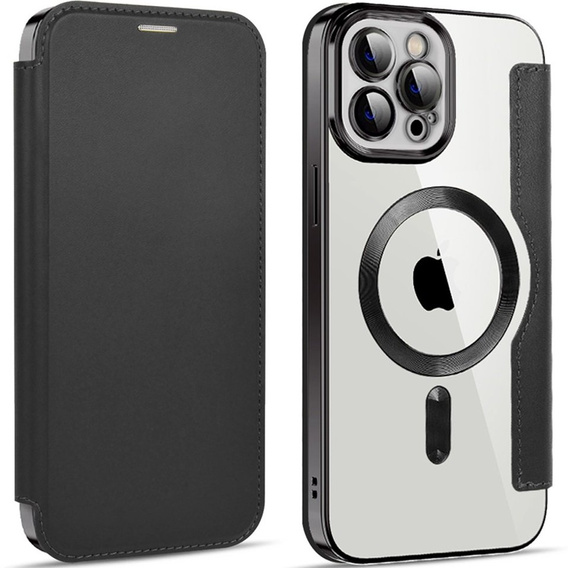 Pattintható tok a iPhone 11 Pro Max, RFID Wallet MagSafe CamShield, fekete