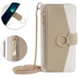 Flip tok iPhone 13, Wallet Zipper Pocket, tükörrel, fehér