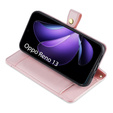 Pattintható tok a Oppo Reno 13, Wallet Zipper Pocket, rózsaszín