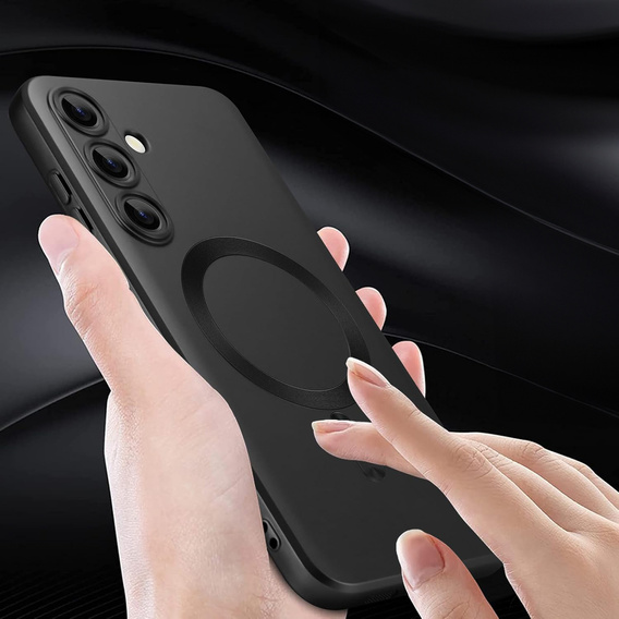 Tok Samsung Galaxy A36, ColorMag, MagSafe-hoz, fekete + 9H edzett üveg