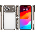 Szilikon tok iPhone 17 Pro Max készülékhez, kemény hátlappal, színezett fekete színben