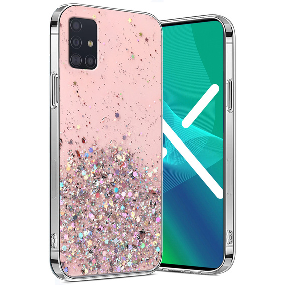 Telefontok a Samsung Galaxy A51 4G, Glittery, rózsaszín