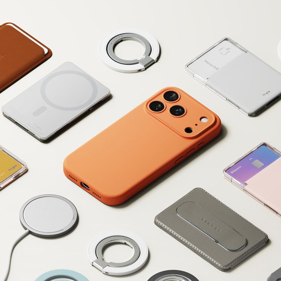 Ringke tok iPhone 17 Pro Max készülékhez, szilikon mágneses MagSafe, mandarin