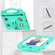 Gyermek tok Samsung Galaxy Tab S7/S8/S9, Cute Patterns, állvánnyal, zöld