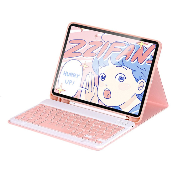 Tok + billentyűzet iPad 9.7 2017 / iPad 9.7 2018 / Air / Air 2, rózsaszín rose gold