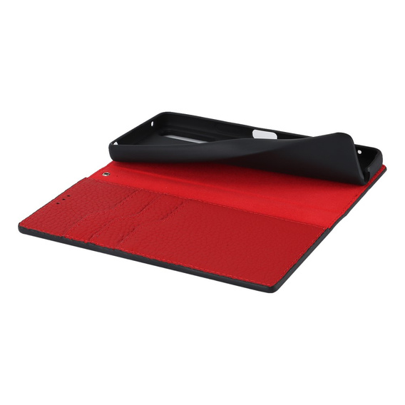 Pattintható tok a Sony Xperia 10 V, Litchi Skin Grain, fekete