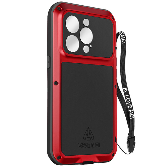 Love Mei Telefontok a iPhone 14 Pro, armored with glass, piros