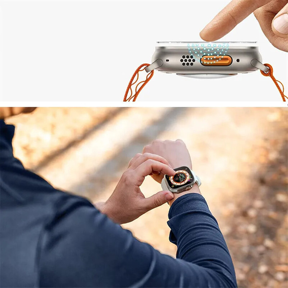 2x edzett üveg ERBORD rögzítőkerettel az Apple Watch Ultra 1/2/3 49mm-es órájához