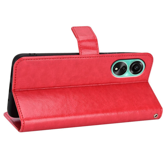 Pattintható tok a Oppo A78 4G, Crazy Horse Wallet, piros