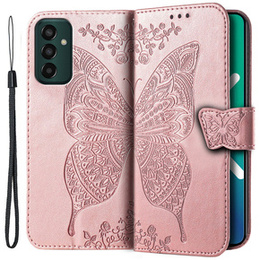 Pattintható tok a Samsung Galaxy M13, Butterfly, rózsaszín rose gold