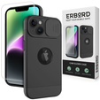 ERBORD MagSafe Cam Slider tok, fekete + képernyővédő üveg iPhone 13 / iPhone 14 készülékekhez