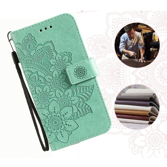 Pattintható tok a Xiaomi Redmi 13C / Poco C65, Mandala Flower, zöld