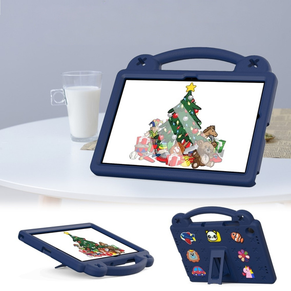 Gyermek tok Samsung Galaxy Tab A9+, Cute Patterns, állvánnyal, sötétkék