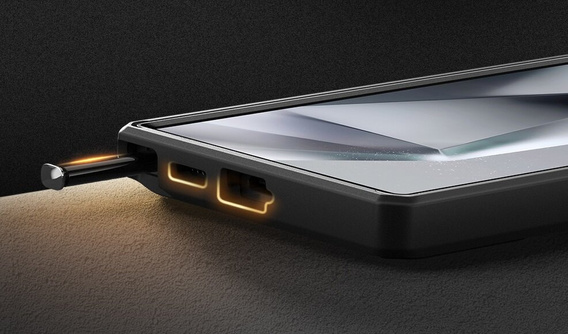 Páncélozott tok Samsung Galaxy S24, TONGATE MECH sorozat gyűrűvel, fekete