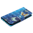 Pattintható tok a Samsung Galaxy A35 5G, Wallet, Butterflies kék