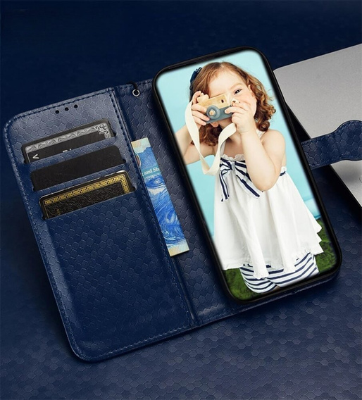 Flap tok Infinix Hot 40i, Wallet Rhombus, kék