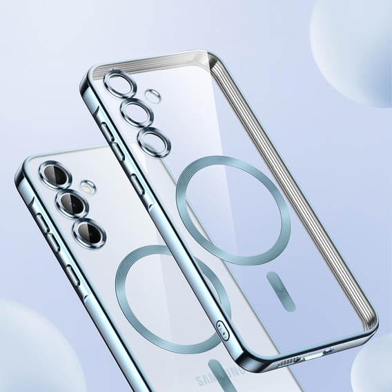 Tok Samsung Galaxy A15 4G/5G-hoz, Electro MagSafe, kék + üveg a képernyőhöz