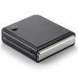 Tojás Samsung Galaxy Z Flip7 FE / Z Flip6, CASEME Litchi Leather, fekete