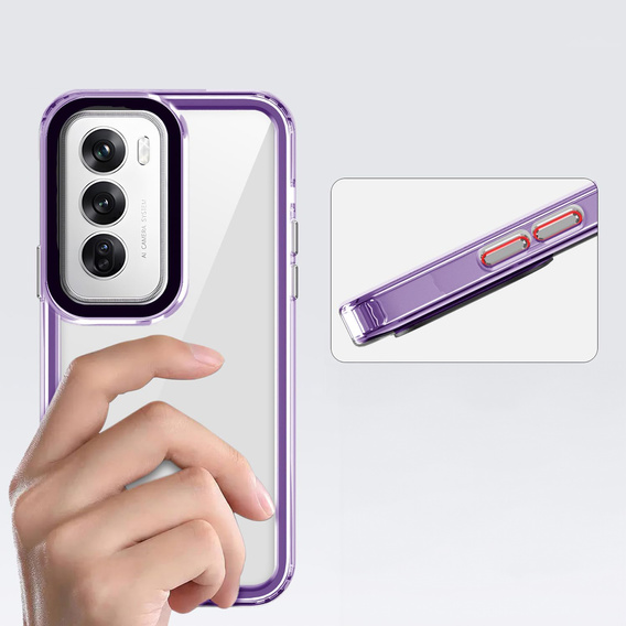 Telefontok a Oppo Reno 12, Fusion Hybrid, átlátszó / lila