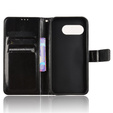 Pattintható tok a Google Pixel 9A, Crazy Horse Wallet, fekete