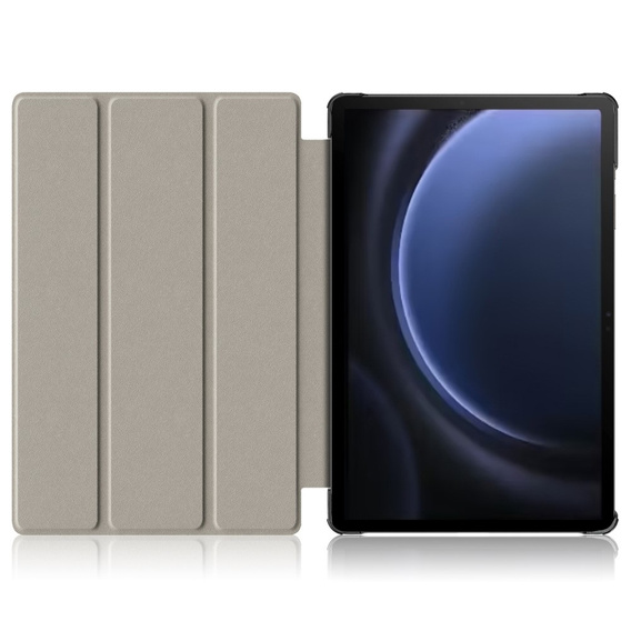 Tok Samsung Galaxy Tab S9 FE+ Plus, Smartcase tolltartóval, rózsaszín rose gold