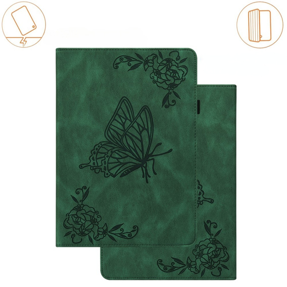 Tok Lenovo Tab M9, Butterfly, zöld