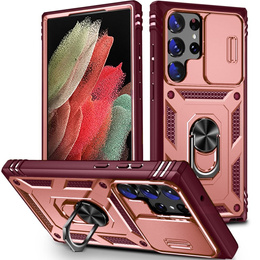 Telefontok a Samsung Galaxy S23 Ultra, CamShield Slide, rózsaszín / piros