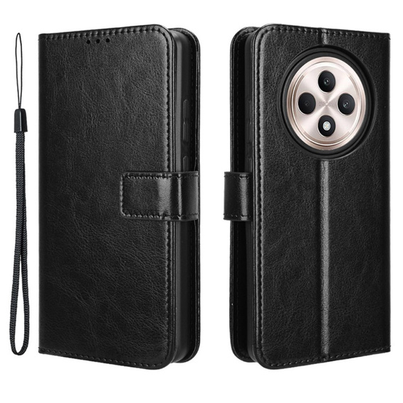 Pattintható tok a Oppo Reno 12FS / 12F, Crazy Horse Wallet, fekete