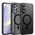 Tok Samsung Galaxy S24-hoz, MagSafe, ERBORD Matt Case, fekete + képernyőüveg