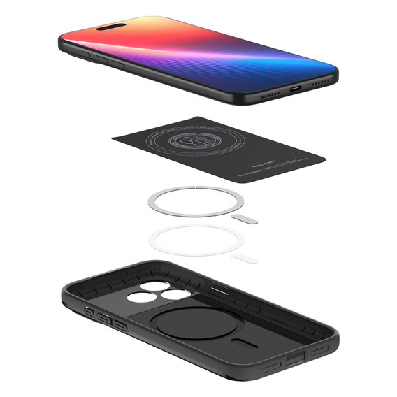Spigen tok iPhone 17 Pro készülékhez, Thin Fit MagSafe, Fekete