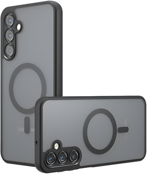 Tok Samsung Galaxy A34 5G-hoz, MagSafe, ERBORD Matt Case, fekete + képernyőüveg