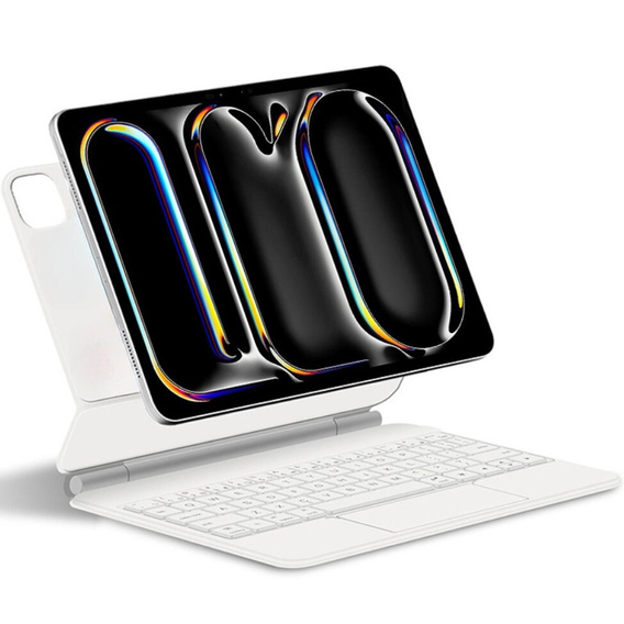 Billentyűzet tok iPad Pro 11" 2024, Magnetic Keyboard Touchpad, fehér