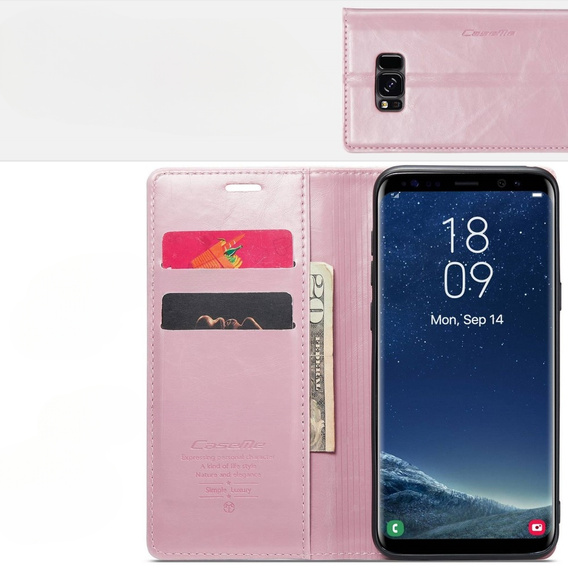 CASEME flip tok Samsung Galaxy S8, Waxy Textured, rózsaszín