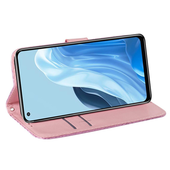 Pattintható tok a Oppo A17, Wallet mandala, rózsaszín