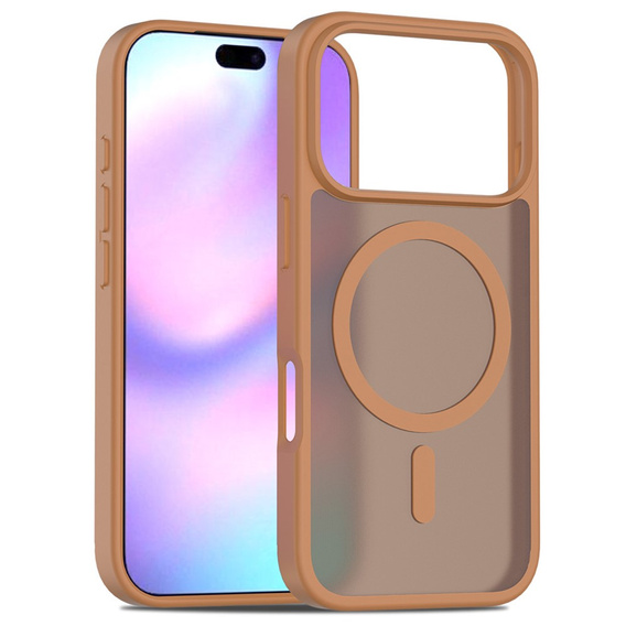 Matt tok iPhone 17 Pro készülékhez, MagSafe, áttetsző barna színű