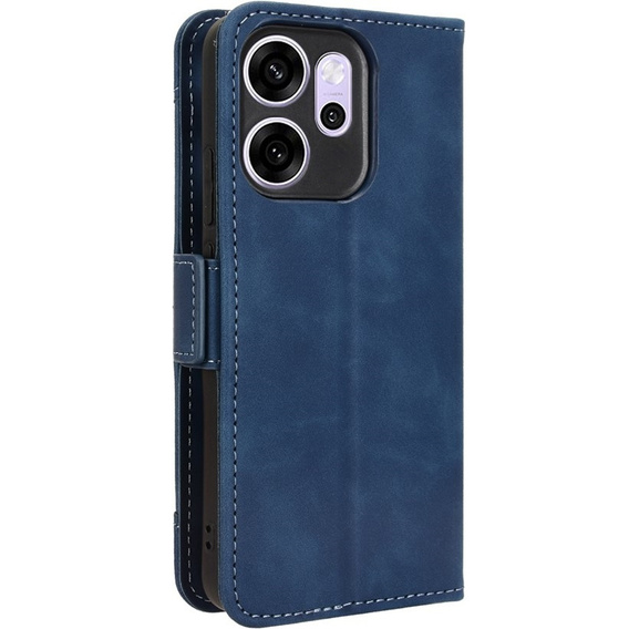 Flap tok Oppo Reno 14F, kártya slot, pénztárca, tengerészkék