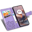 Pattintható tok a Motorola Moto G86 Power 5G, Butterfly, lila