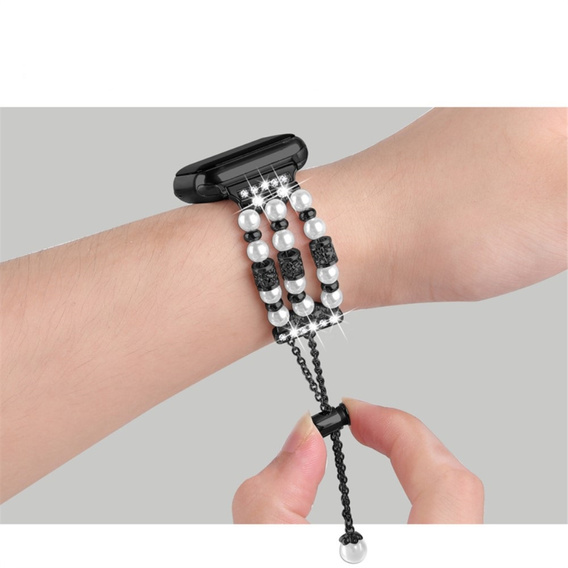 Kobieca bransoleta do Apple Watch 1/2/3/4/5/6/7/8/SE/ULTRA 42/44/45/49mm, Czarna