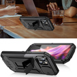 Tojás iPhone 15 Plus, R-JUST CamShield Slide, páncélozott, fekete