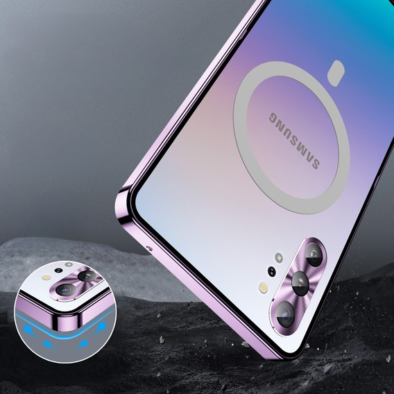 Kameravédő tok Samsung Galaxy Note 10+ Plus, CamShield MagSafe, átlátszó / lila
