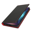 Pattintható tok a Samsung Galaxy S25 Ultra, Litchi Skin Grain, fekete