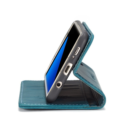 CASEME tok Samsung Galaxy S7 Edge, Leather Wallet Case, kék