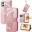 Pattintható tok a Motorola Moto G73 5G, Butterfly, rózsaszín rose gold